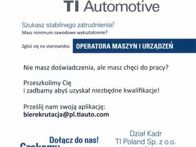 Obraz 2: TI AUTOMOTIVE  SZUKA PRACOWNIKÓW