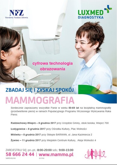 Mammobus LUX MED - bezpłatne badania mammograficzne...