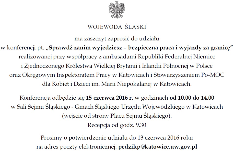 Konferencja pt. &#039;&#039;Sprawdź zanim wyjedziesz - bezpieczna praca i wyjazdy za granicę&#039;&#039;