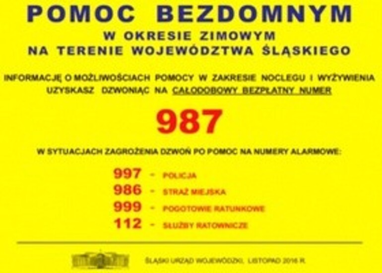 Pomoc osobom bezdomnym w okresie zimowym - 987!