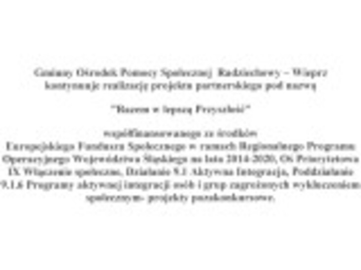 Gminny Ośrodek Pomocy Społecznej w Radziechowach -...