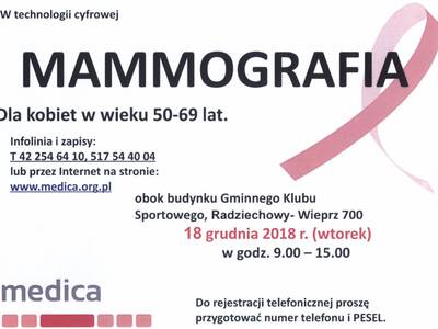 Mammografia - dla kobiet w wieku 50-69 lat
