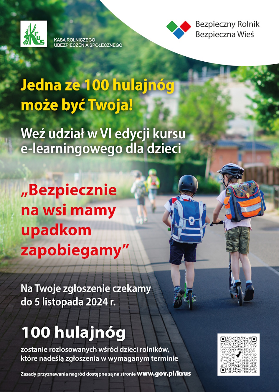 Komunikat KRUS: Rozwiąż kurs e-learningowy, a możesz wygrać hulajnogę!